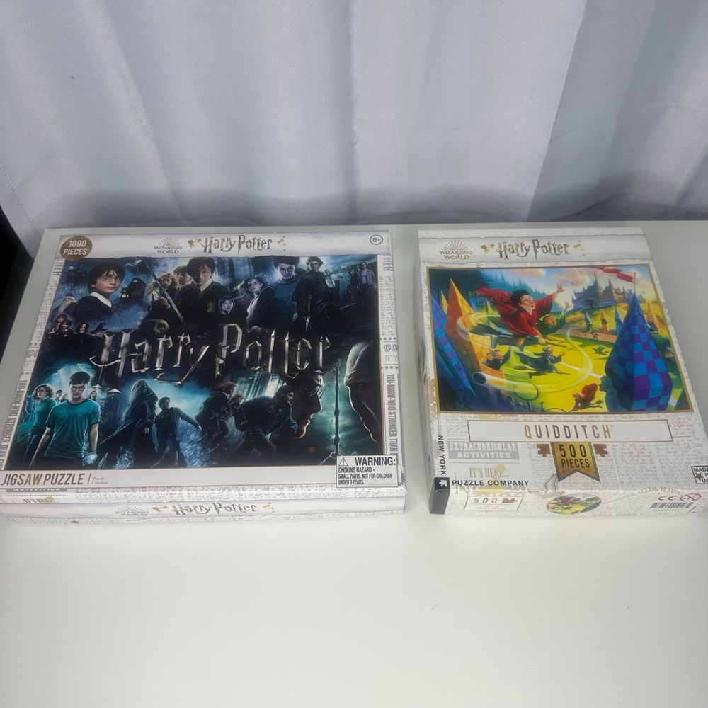 Set of 2 Harry Potter Jigsaw Puzzles Quidditch (500 pc) & Movie Poster (1000 pc)
